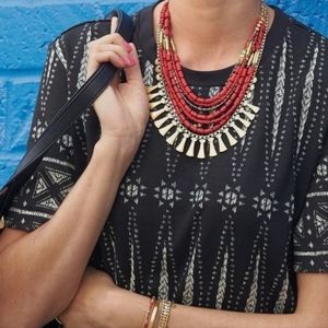Stella & Dot Red Bliss 3-in-1 Statement Necklace